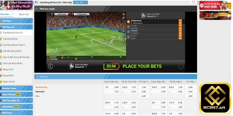 Thể thao ảo MCW67 - Cơ hội giải trí kiếm thưởng đã tay 2 Bóng đá ảo là loại hình đặt cược thịnh hành tại nhà cái